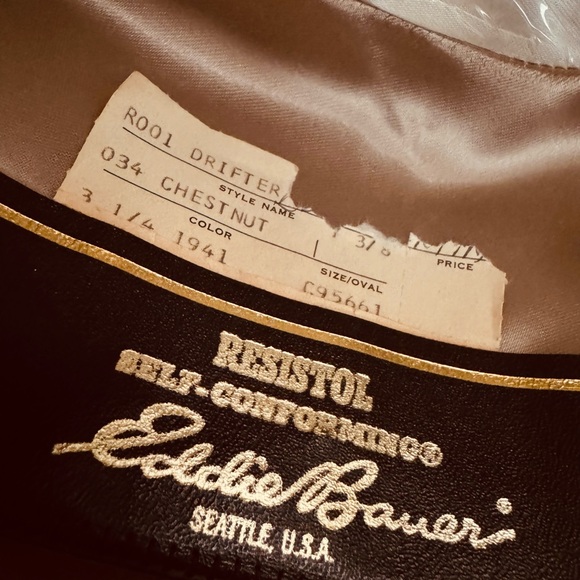 VTG Resistol Eddie Bauer Roundup Collection Self Conforming Drifter 7 3/8 Texas - Picture 8 of 9